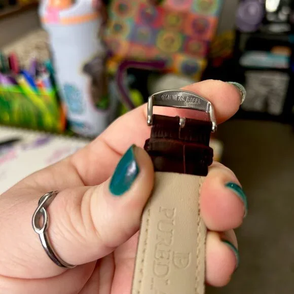 Japanese PureDial Square Legacy in Sapphire Blue and Silver with Leather Strap - Picture 7 of 15